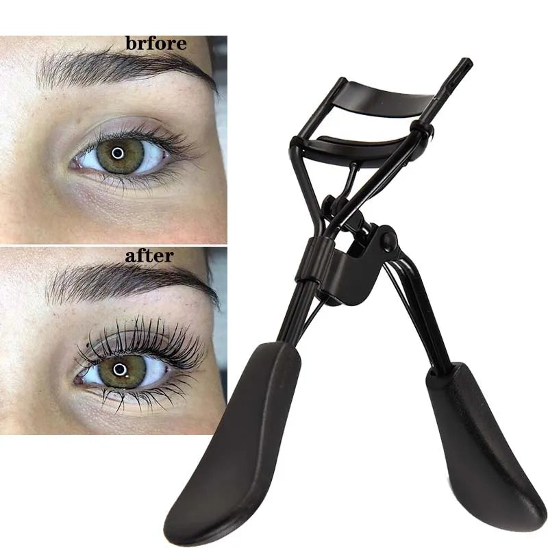 Eyelash Curler Tweezers Curved Handle