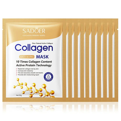 10Pcs Anti-Wrinkle Collagen Face Mask