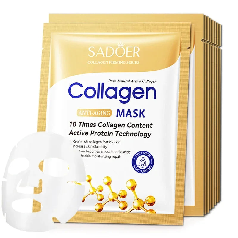 10Pcs Anti-Wrinkle Collagen Face Mask